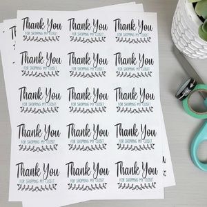 150 Count THANK YOU Stickers Labels Matte Custom